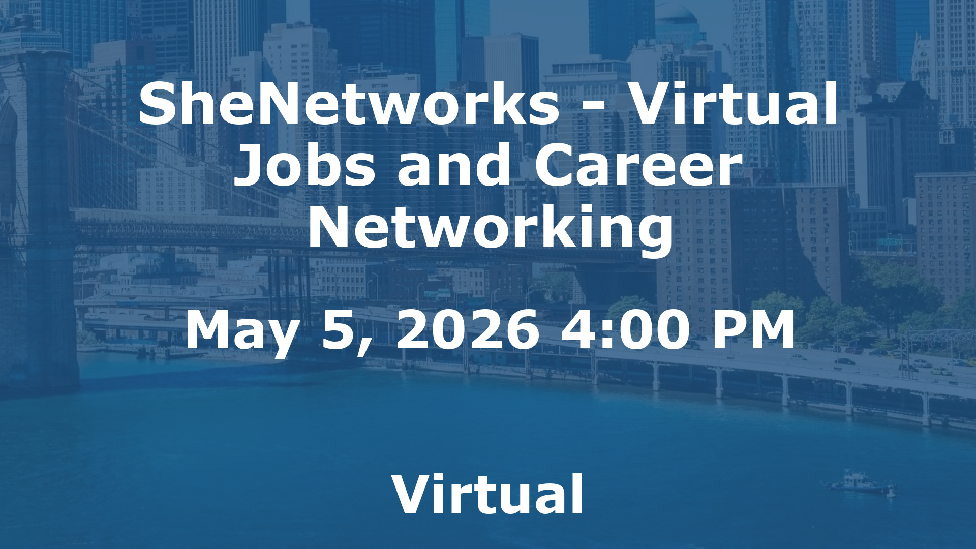SheNetworks - Virtual Jobs and Career Networking event image